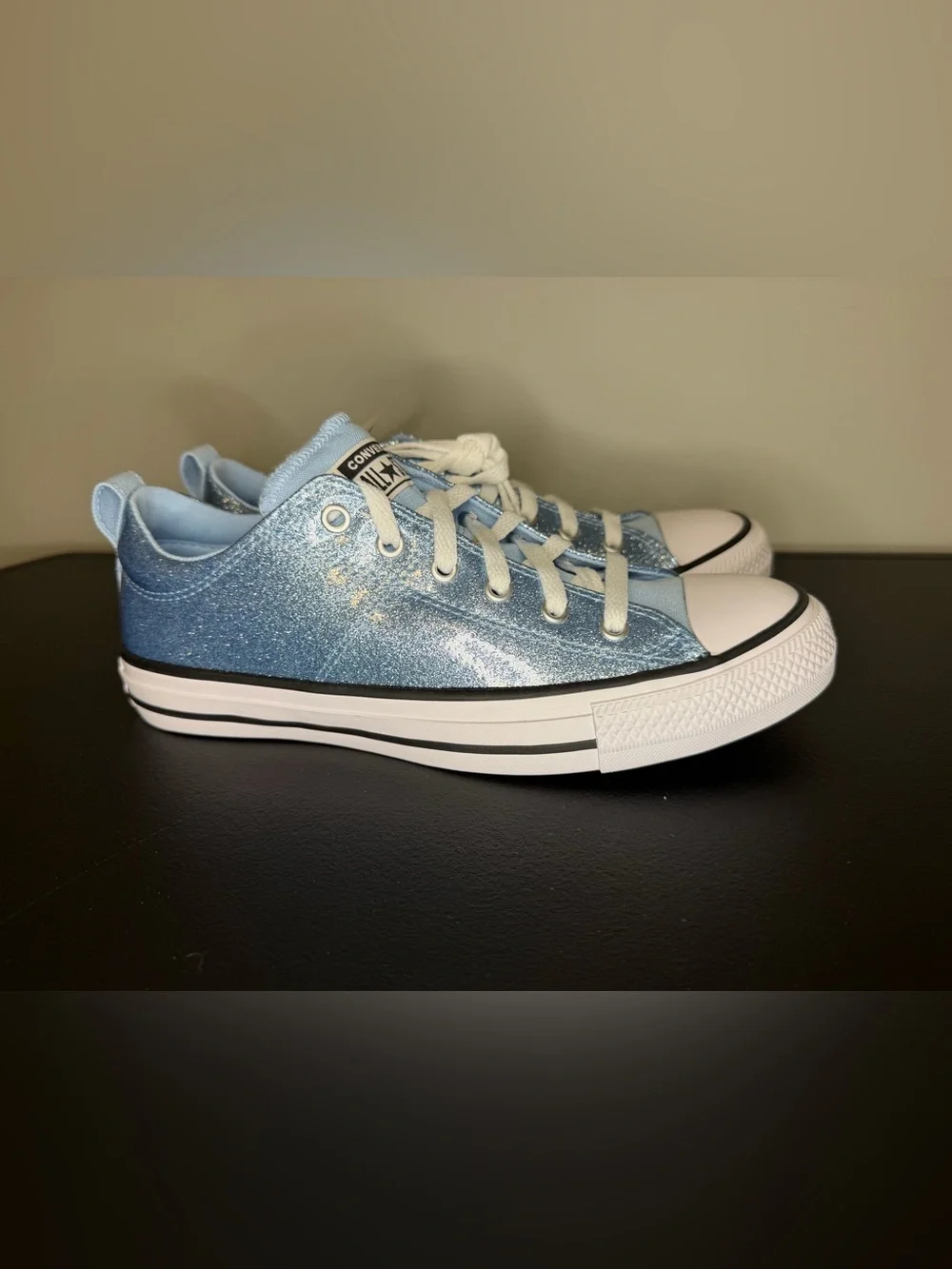 Converse Kids' Chuck Taylor All Star Low Top Sneakers - Light Blue Glitter